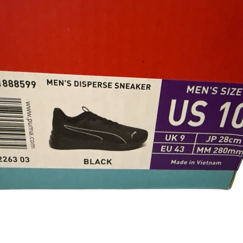 Puma Disperse Men’s Running Sneakers Black Size 10 Basketball Athletic Shoes